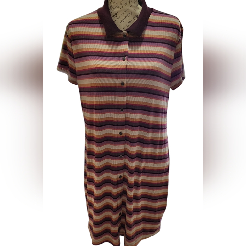 Kids XXL Wild Fable Stripped Button Up tshirt dress. Perfect for School